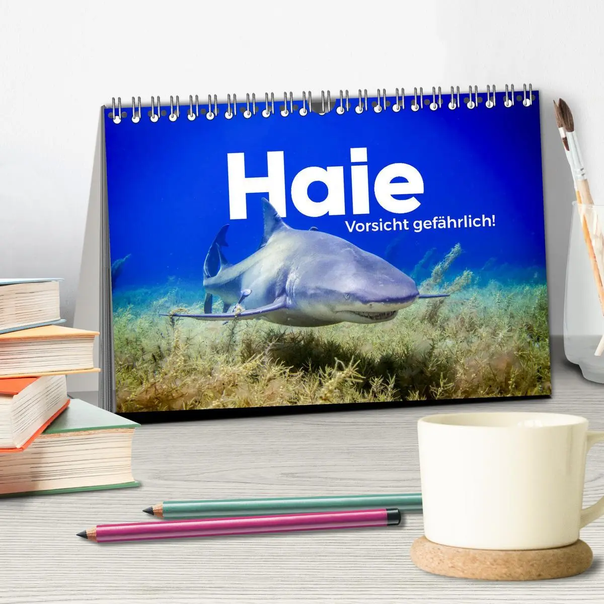Bild: 9783457540299 | Haie - Vorsicht gefährlich! (Tischkalender 2026 DIN A5 quer),...