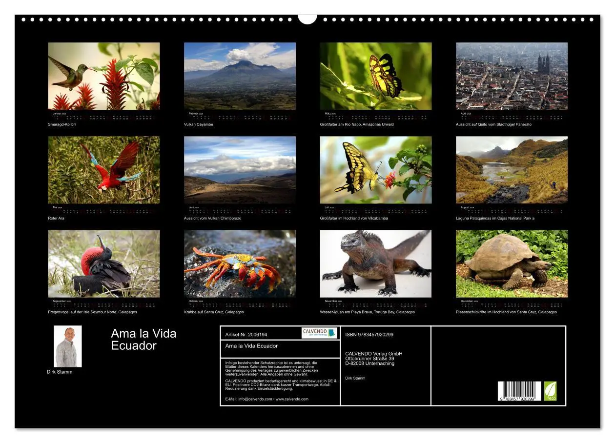 Bild: 9783457920299 | Ama la Vida Ecuador (Wandkalender 2026 DIN A2 quer), CALVENDO...