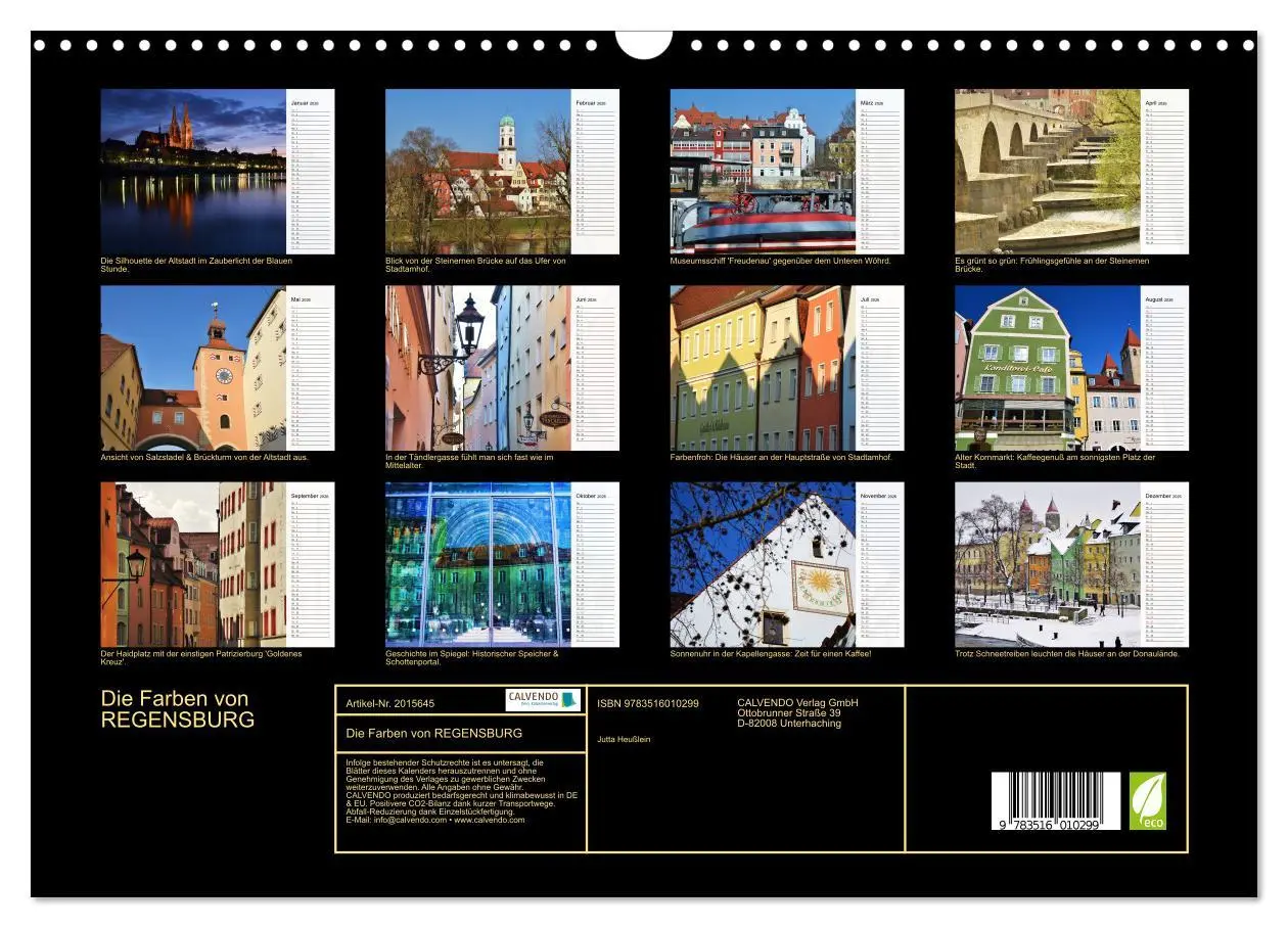 Bild: 9783516010299 | Die Farben von REGENSBURG (Wandkalender 2026 DIN A3 quer), CALVENDO...