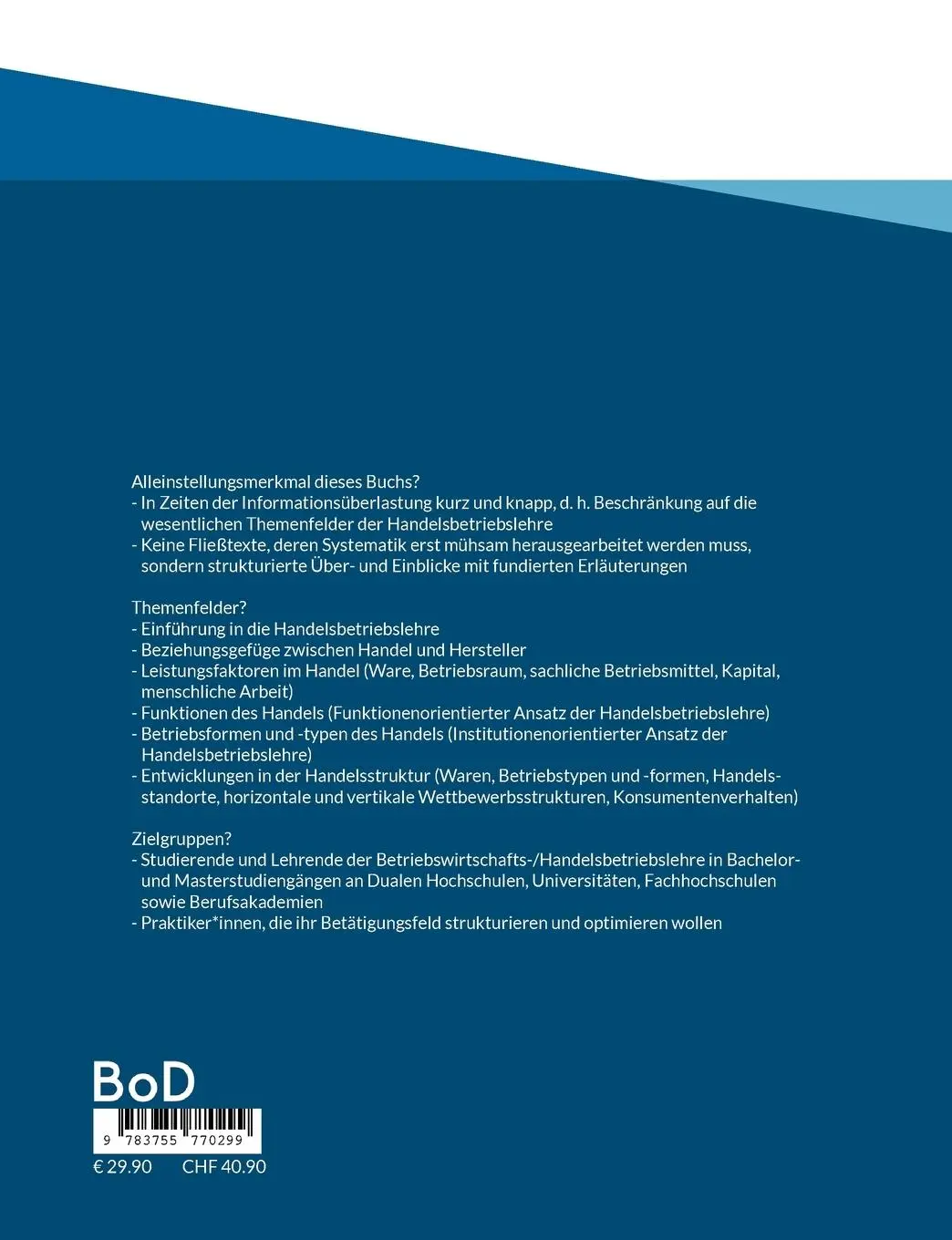 Rückseite: 9783755770299 | Handelsbetriebslehre Basics | Willy Schneider | Taschenbuch | 192 S.