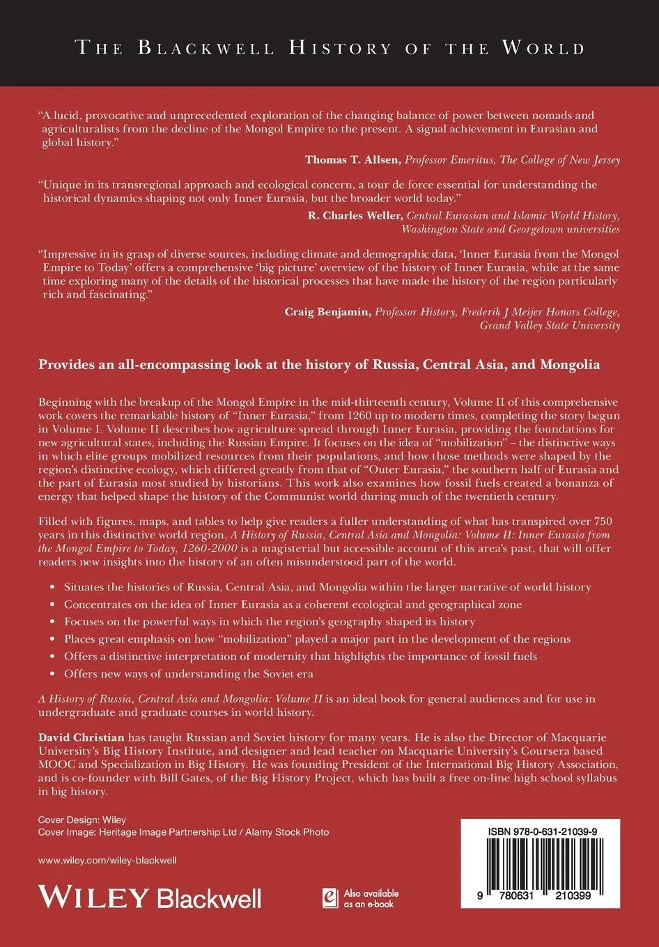 Rückseite: 9780631210399 | A History of Russia, Central Asia and Mongolia, Volume II | Christian