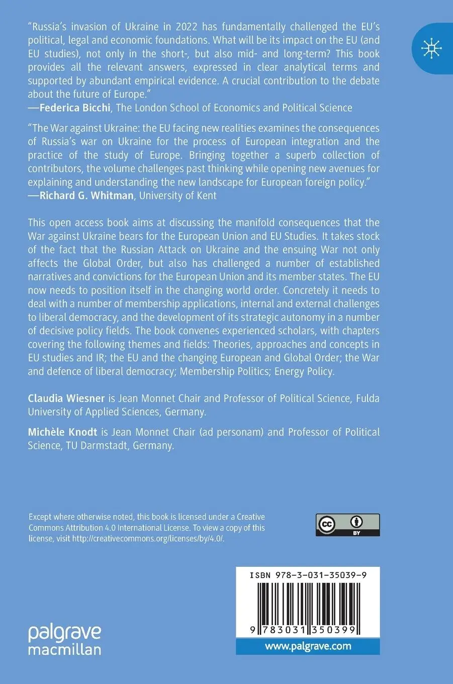 Rückseite: 9783031350399 | The War Against Ukraine and the EU | Facing New Realities | Buch