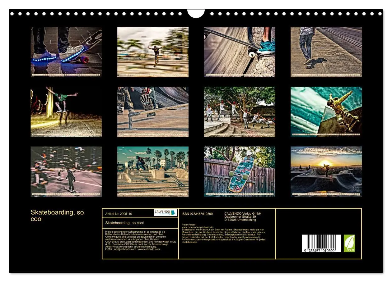 Bild: 9783457910399 | Skateboarding, so cool (Wandkalender 2026 DIN A3 quer), CALVENDO...