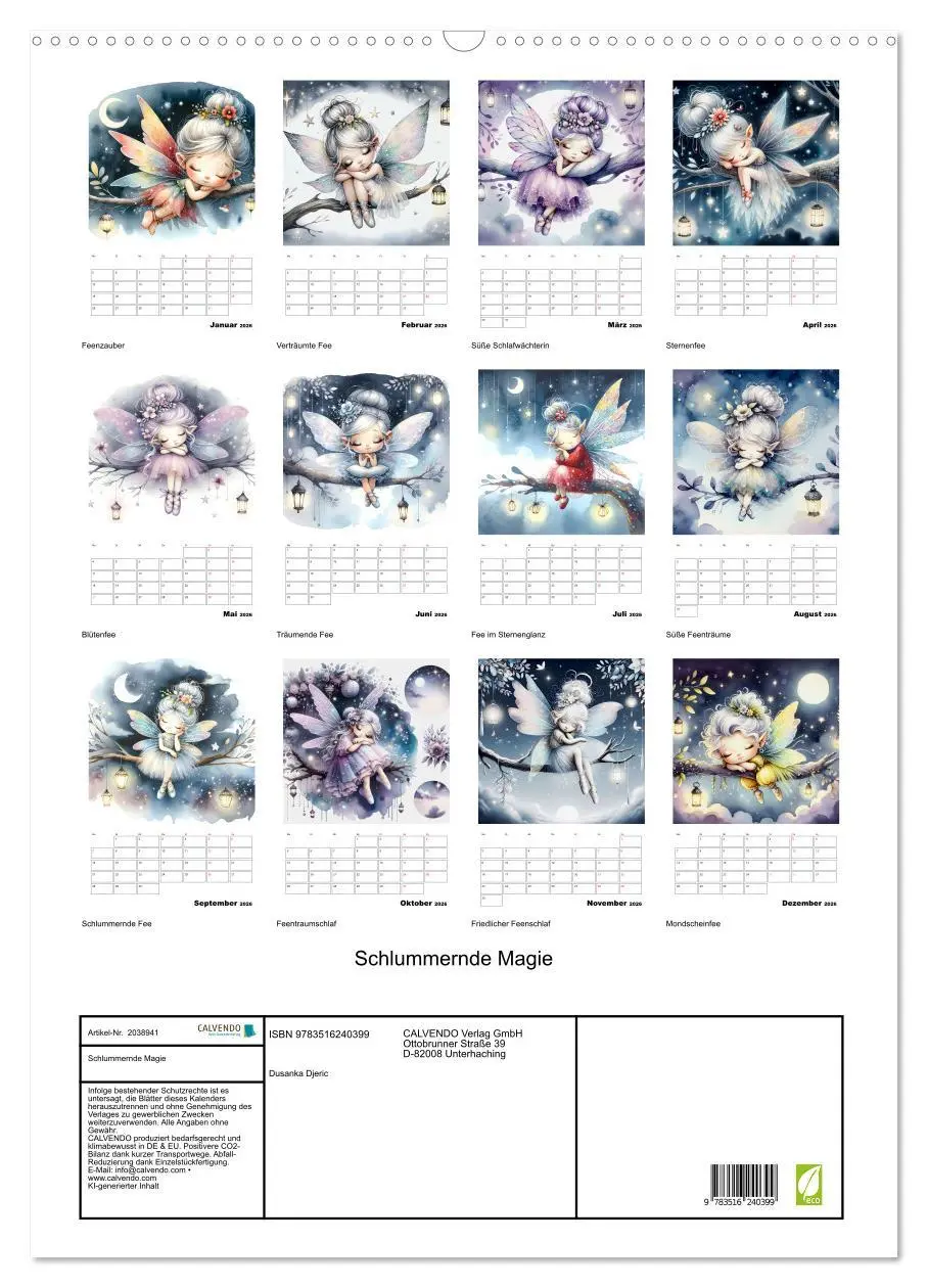 Bild: 9783516240399 | Schlummernde Magie (Wandkalender 2026 DIN A2 hoch), CALVENDO...