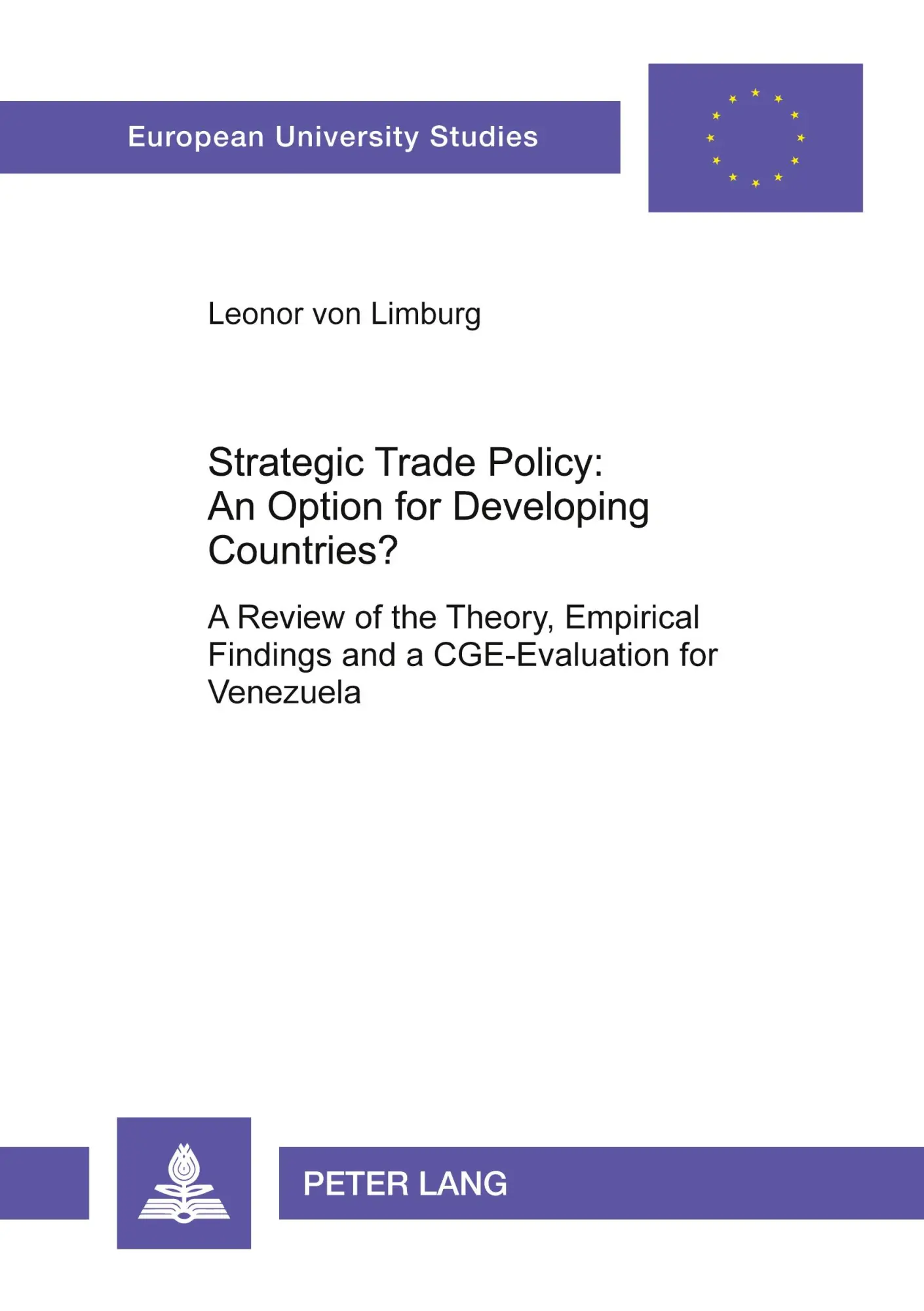 Cover: 9783631390399 | Strategic Trade Policy: An Option for Developing Countries? | Limburg