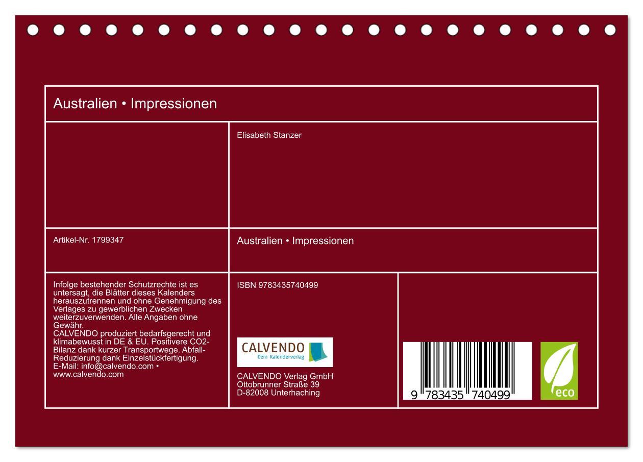 Bild: 9783435740499 | Australien ¿ Impressionen (Tischkalender 2025 DIN A5 quer),...