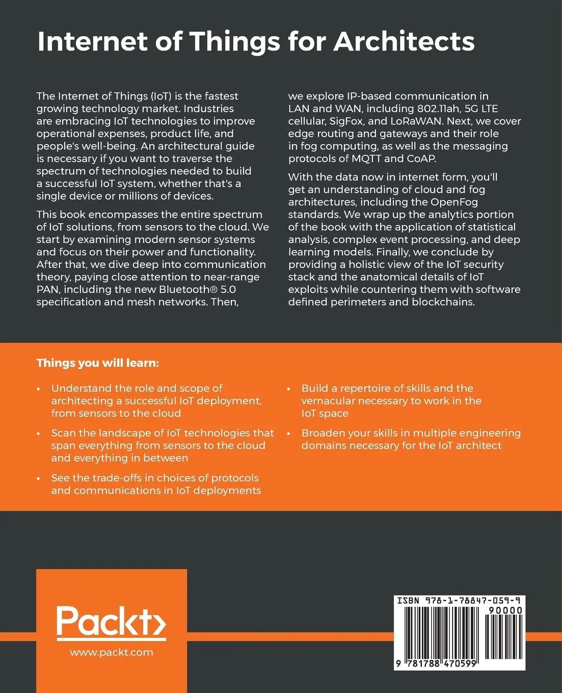 Rückseite: 9781788470599 | Internet of Things for Architects | Perry Lea | Taschenbuch | Englisch