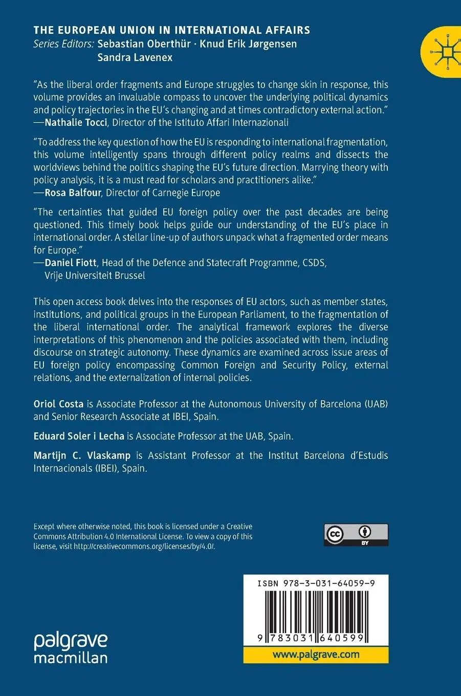 Rückseite: 9783031640599 | EU Foreign Policy in a Fragmenting International Order | Costa (u. a.)