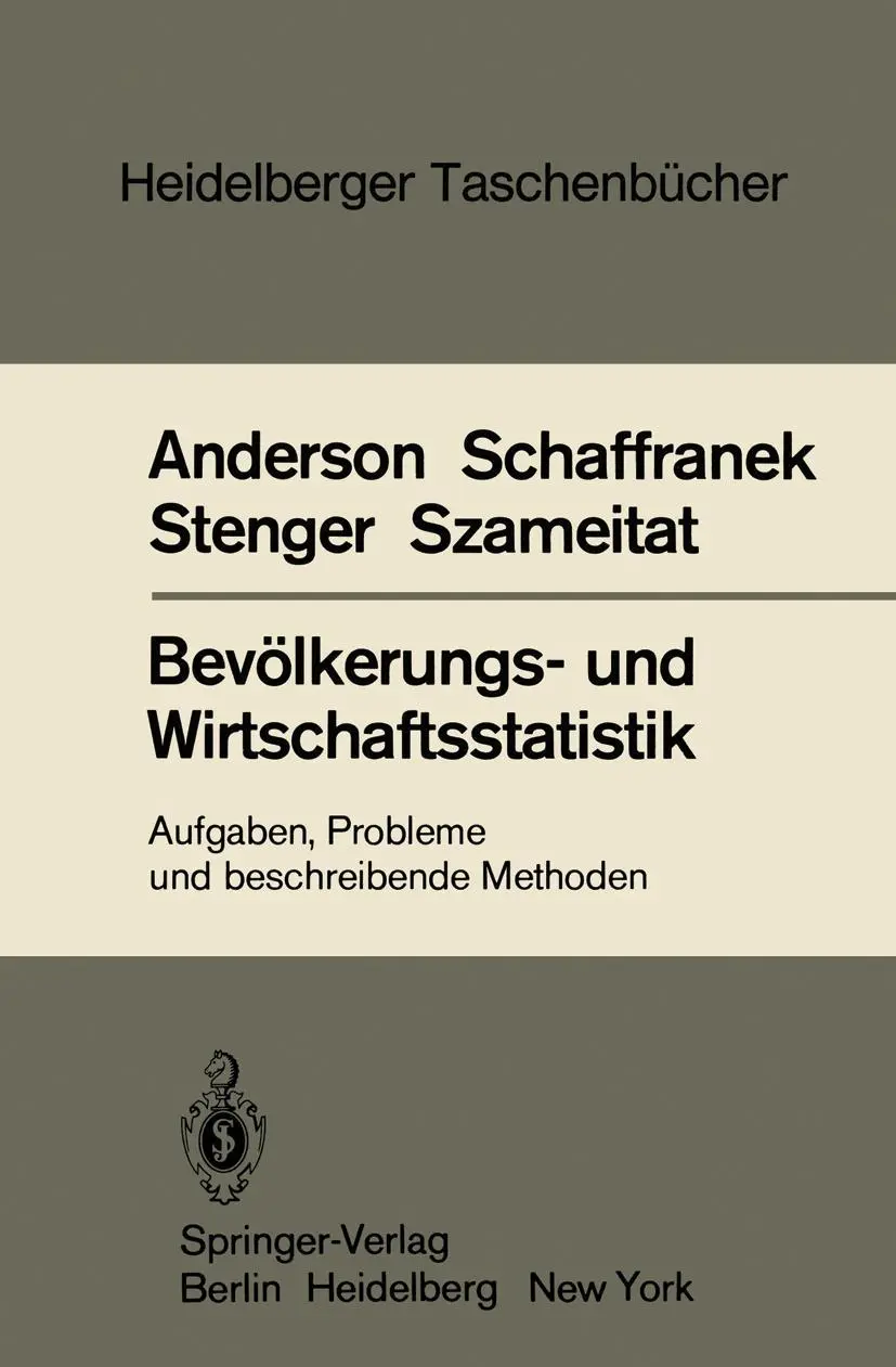Cover: 9783540120599 | Bevölkerungs- und Wirtschaftsstatistik | O. Anderson (u. a.) | Buch