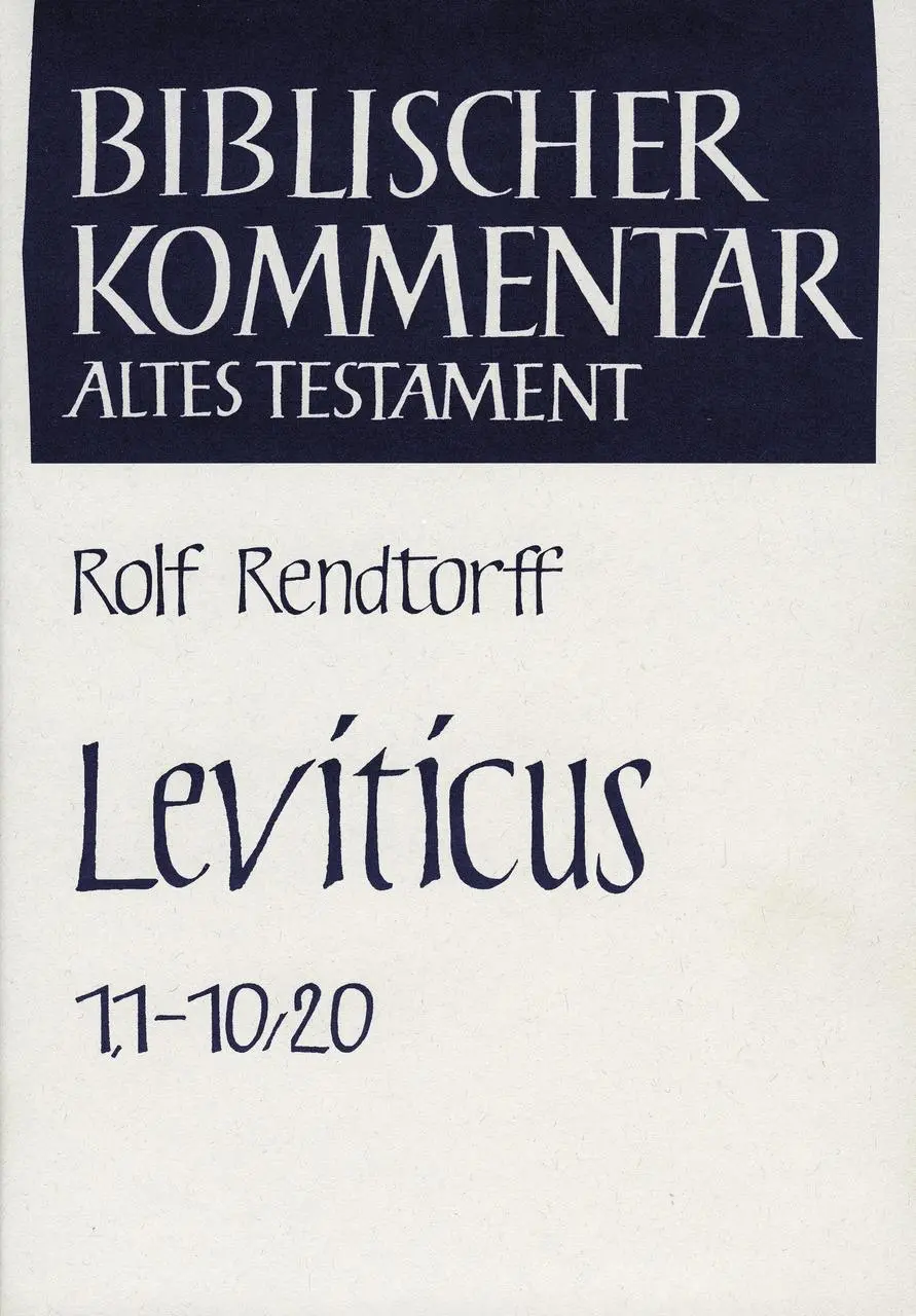 Cover: 9783788720599 | Leviticus (1,1-10,20) | Rolf Rendtorff | Buch | Buch | Deutsch | 2011