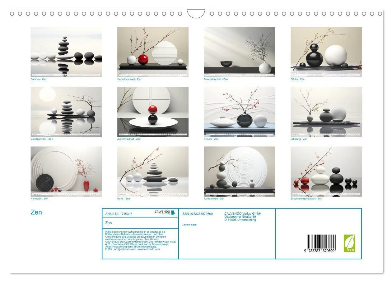 Bild: 9783383870699 | Zen (Wandkalender 2025 DIN A3 quer), CALVENDO Monatskalender | Deutsch