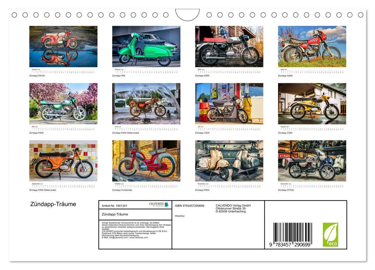 Bild: 9783457290699 | Zündapp-Träume (Wandkalender 2026 DIN A4 quer), CALVENDO...