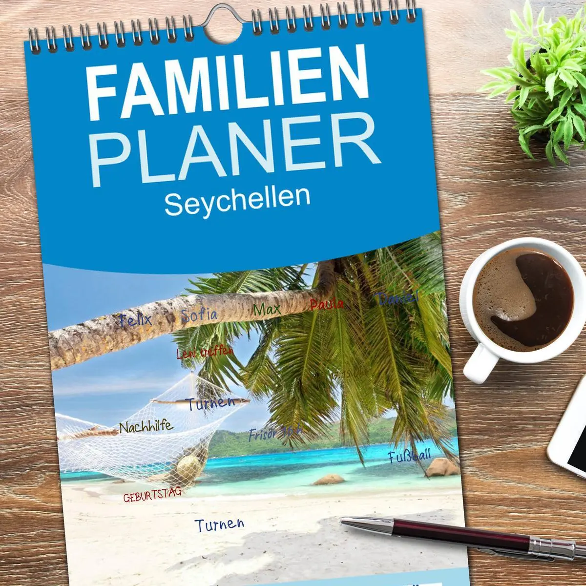 Bild: 9783516520699 | Familienplaner 2026 - Seychellen mit 5 Spalten (Wandkalender, 21 x...