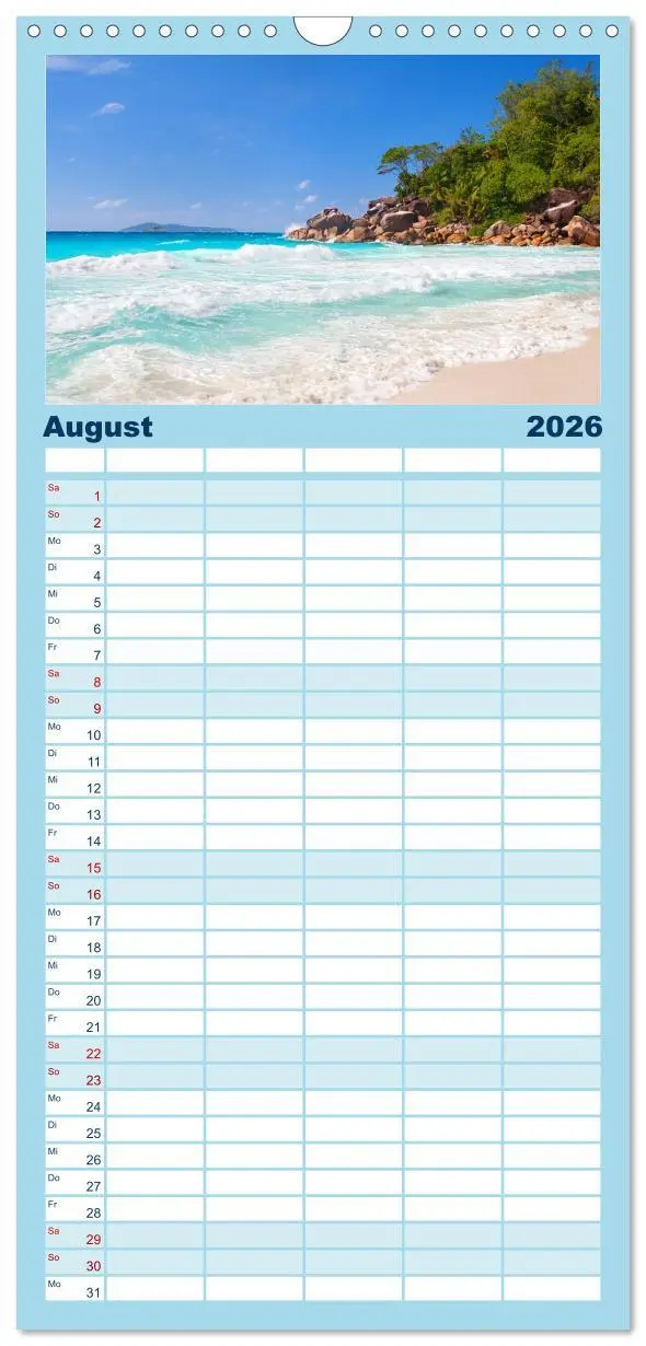Bild: 9783516520699 | Familienplaner 2026 - Seychellen mit 5 Spalten (Wandkalender, 21 x...
