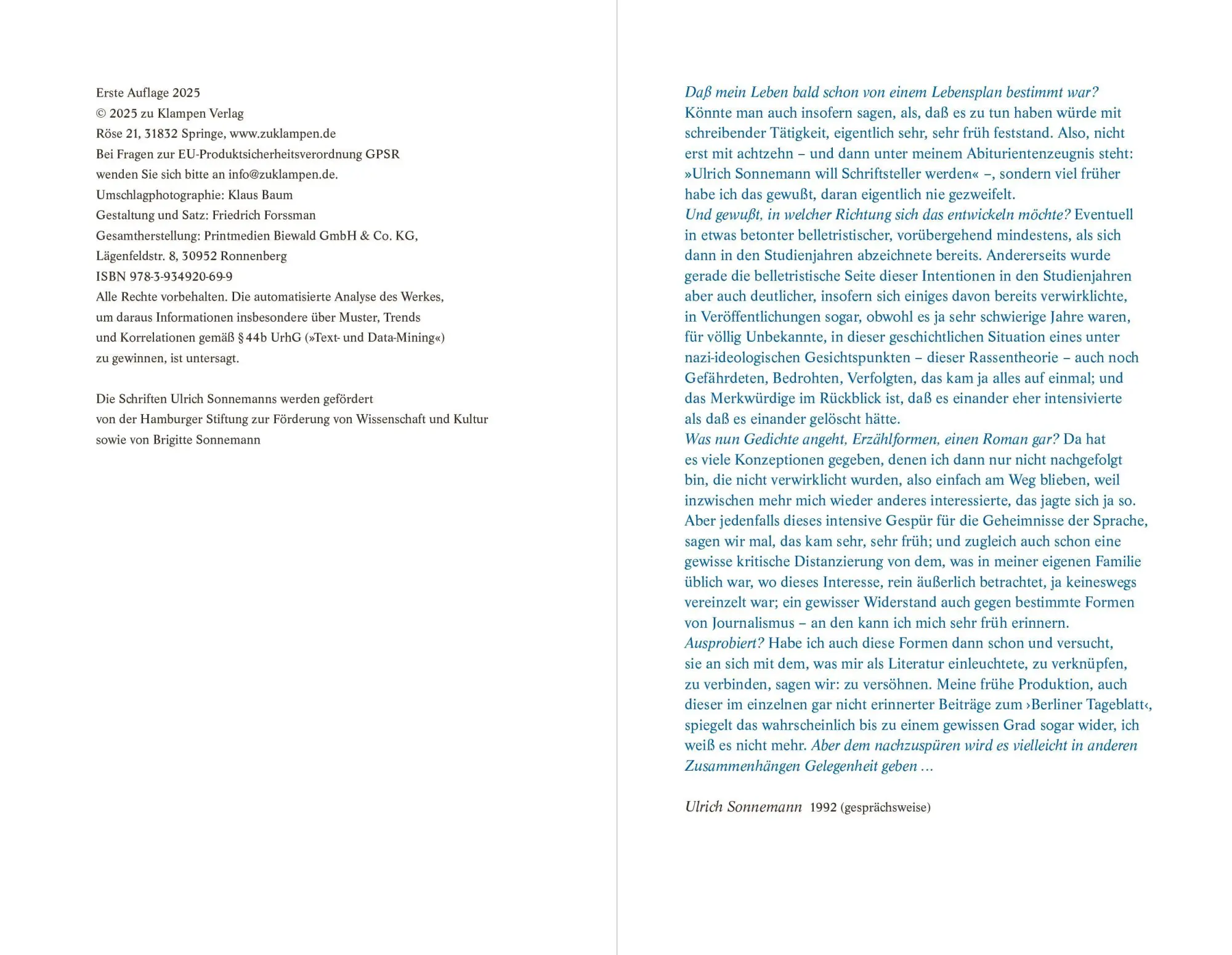 Bild: 9783934920699 | Schriften / Literarisches. Schriften 9 | Ulrich Sonnemann | Buch