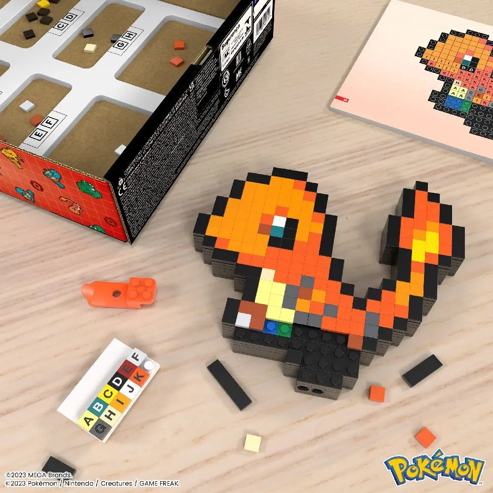 Bild: 194735190799 | MEGA Pokémon Glumanda Pixel Art | Karton | HTH76 | 2024 | Mattel