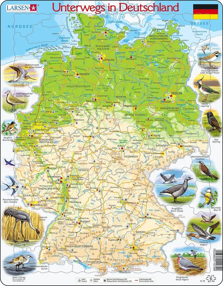 Cover: 7023852110799 | Puzzle - Unterwegs in Deutschland | Puzzle | 2011 | Larsen