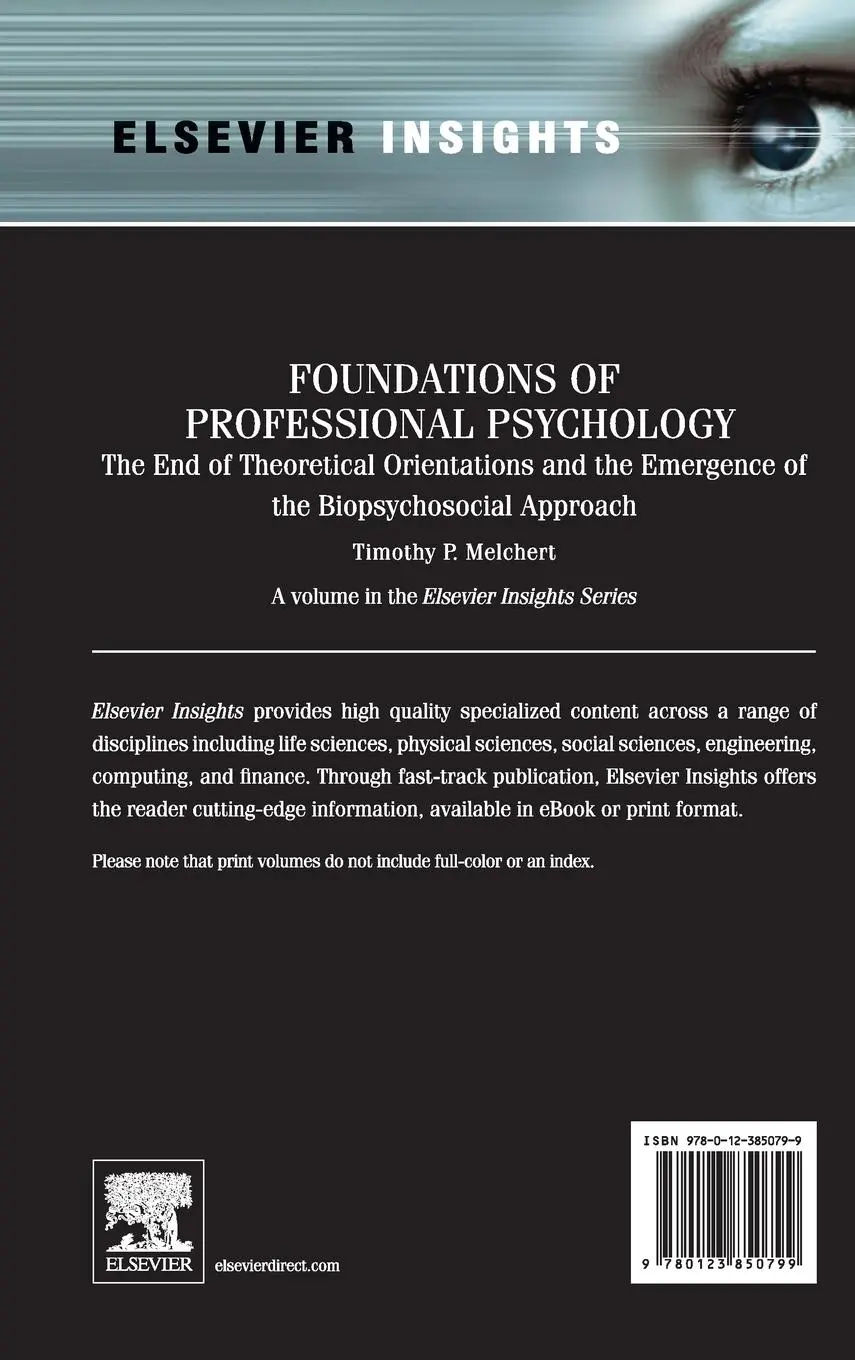 Rückseite: 9780123850799 | Foundations of Professional Psychology | Timothy P. Melchert | Buch