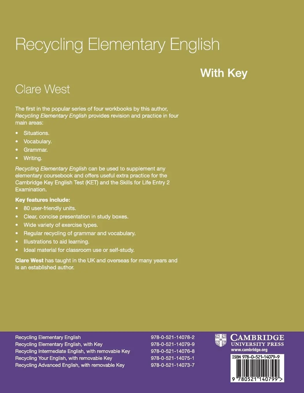 Rückseite: 9780521140799 | Recycling Elementary English | Clare West | Taschenbuch | Englisch