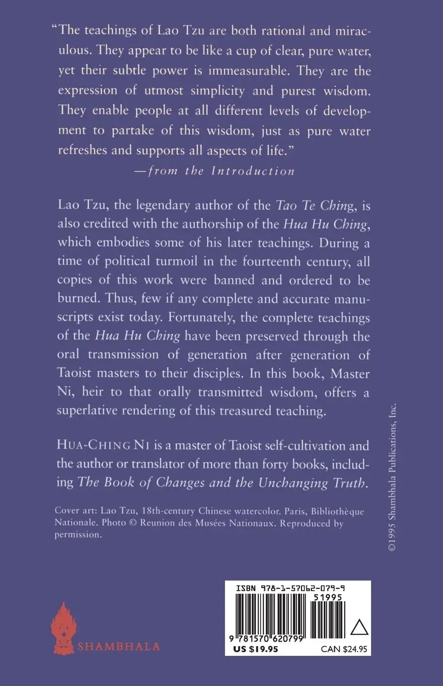 Rückseite: 9781570620799 | Hua Hu Ching | The Later Teachings of Lao Tsu | Hua Ching Ni | Buch