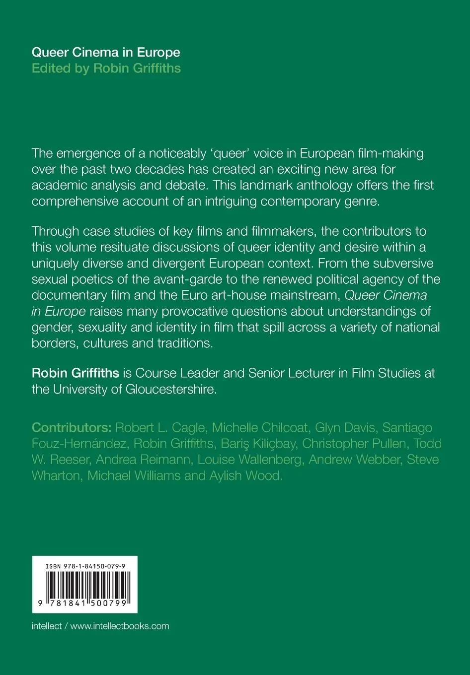 Rückseite: 9781841500799 | Queer Cinema in Europe | Robin Griffiths | Taschenbuch | Englisch