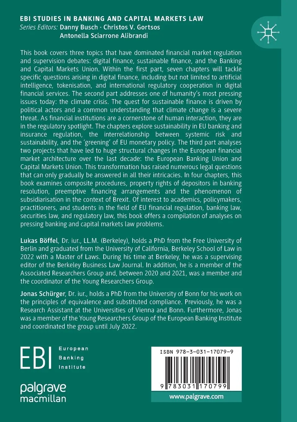 Rückseite: 9783031170799 | Digitalisation, Sustainability, and the Banking and Capital Markets...