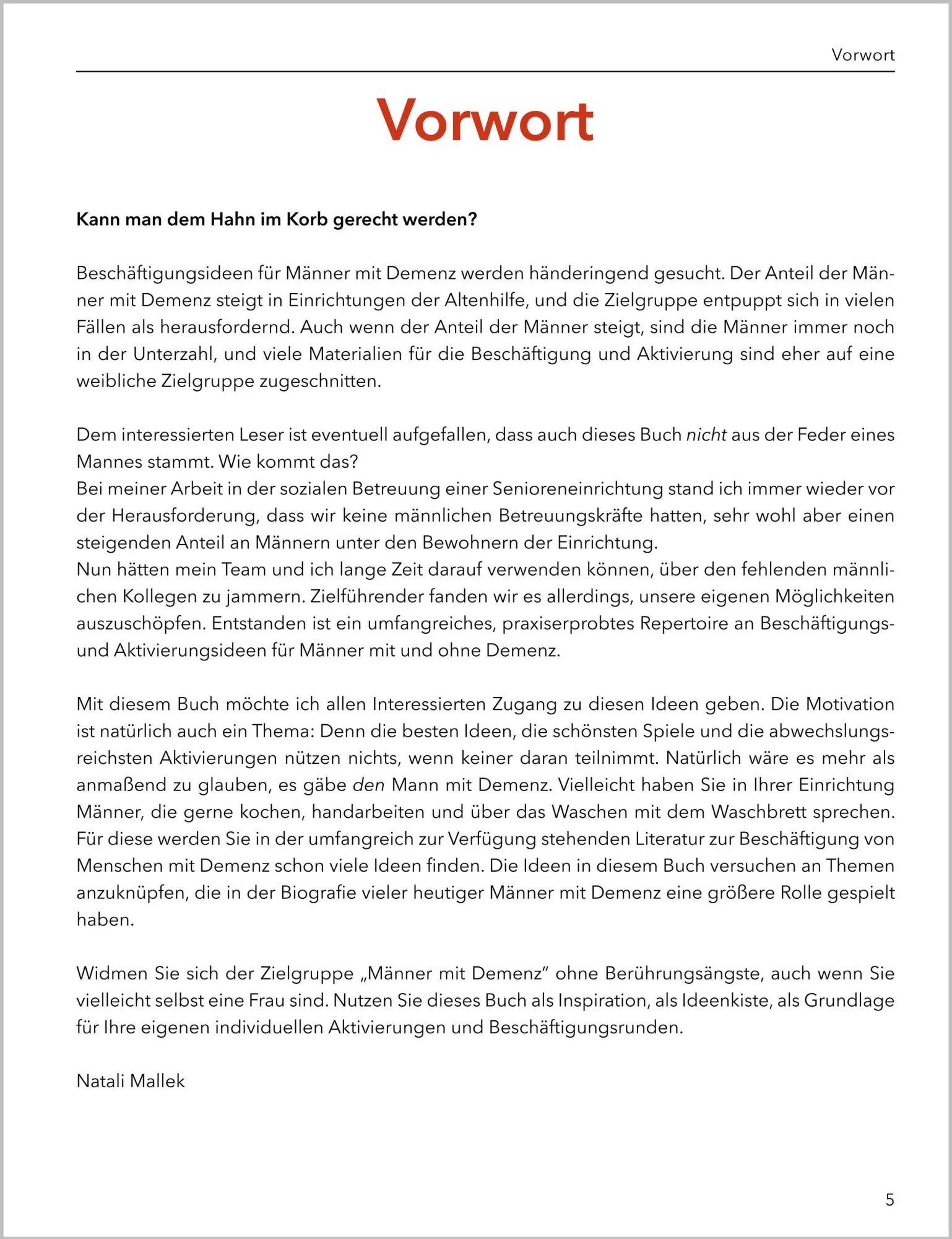 Bild: 9783944360799 | Das große Beschäftigungs- und Ideenbuch für Männer mit Demenz | Natali