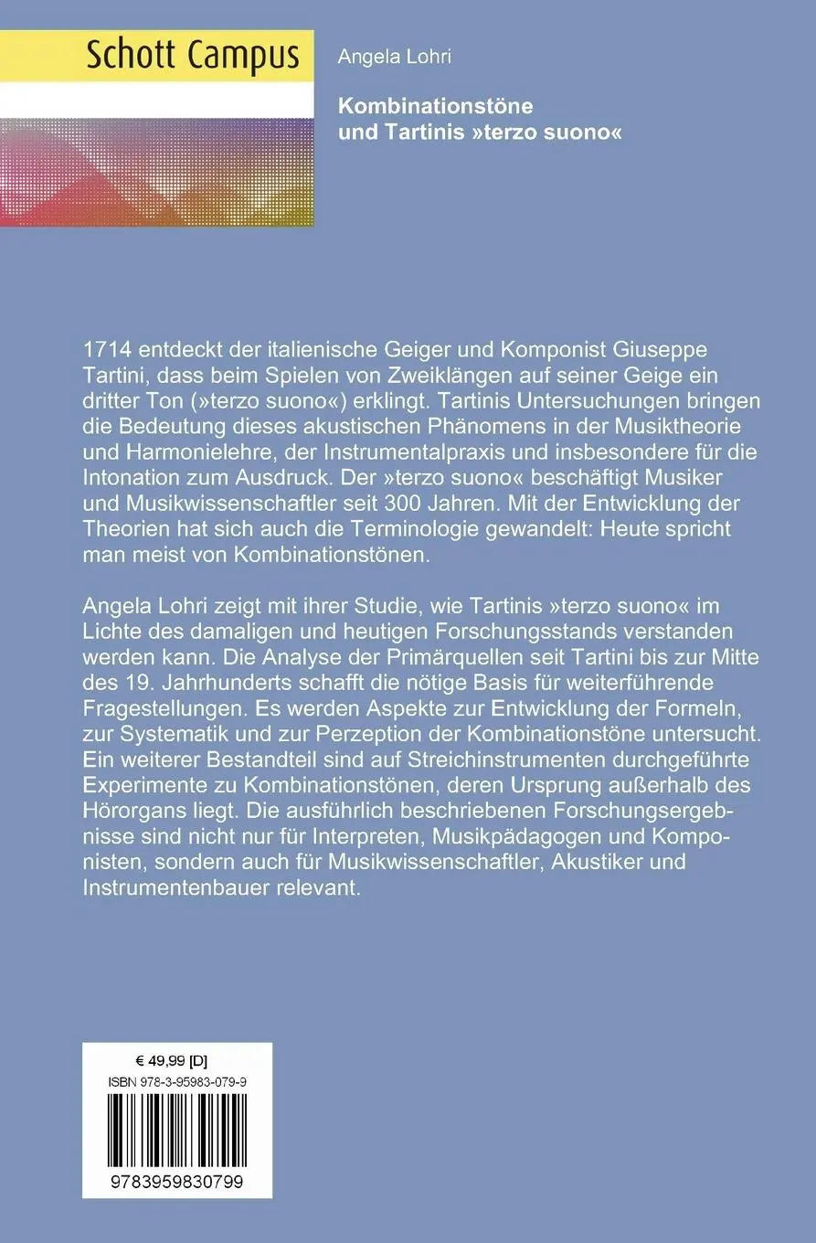 Rückseite: 9783959830799 | Kombinationstöne und Tartinis 'terzo suono' | Angela Lohri | Buch