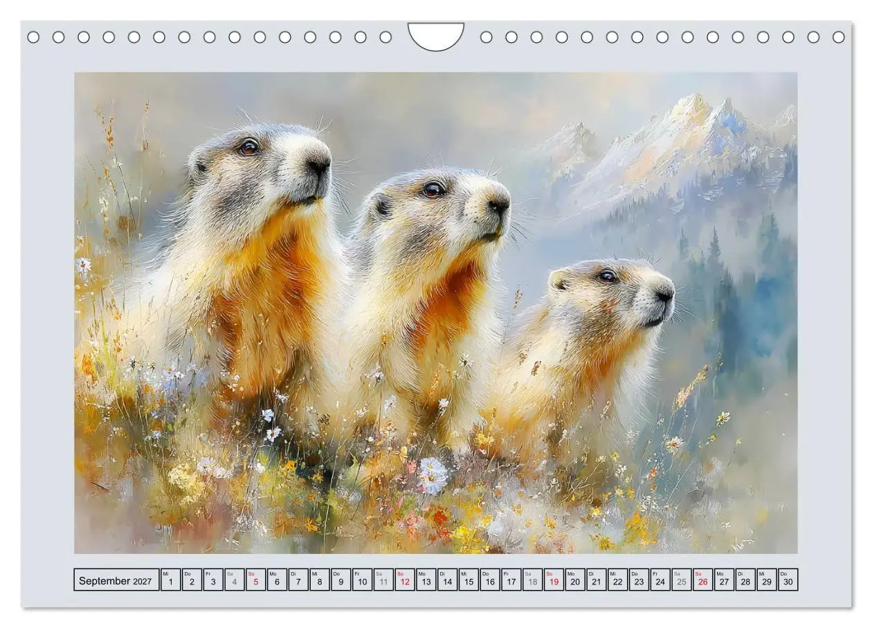 Bild: 9783516810899 | Murmeltiere. Kleine Wächter der Berge (Wandkalender 2027 DIN A4...