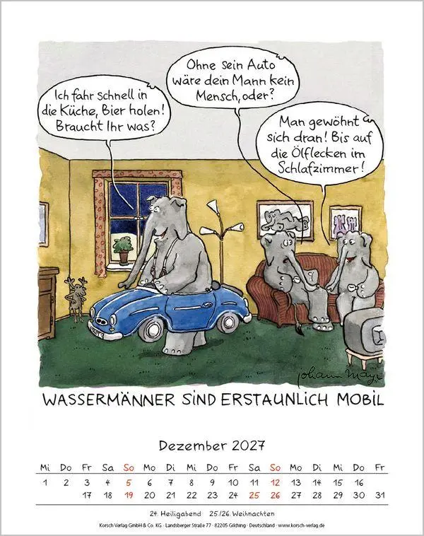 Bild: 9783819300899 | Wassermann 2027 | Verlag Korsch | Kalender | Spiralbindung | 13 S.