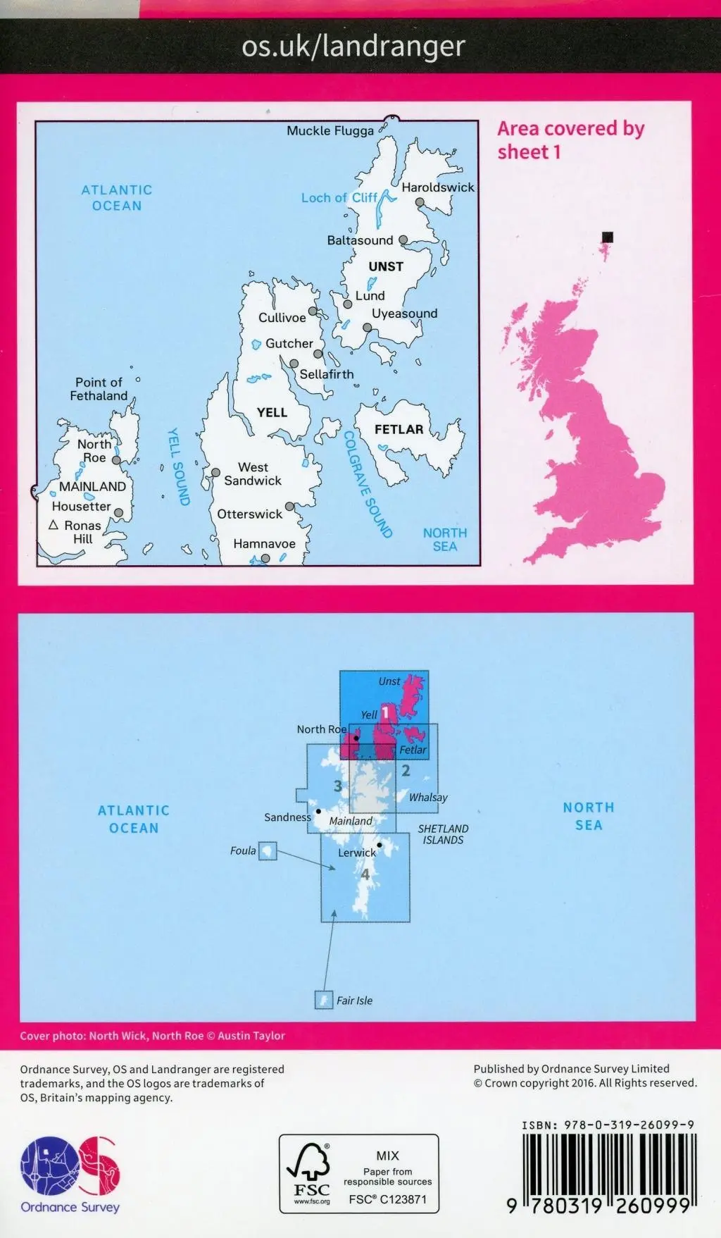 Bild: 9780319260999 | Shetland - Yell, Unst and Fetlar | Ordnance Survey | (Land-)Karte