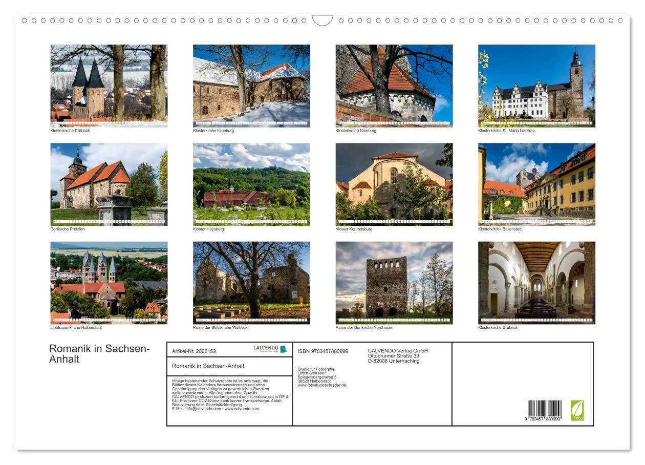 Bild: 9783457880999 | Romanik in Sachsen-Anhalt (Wandkalender 2026 DIN A2 quer), CALVENDO...