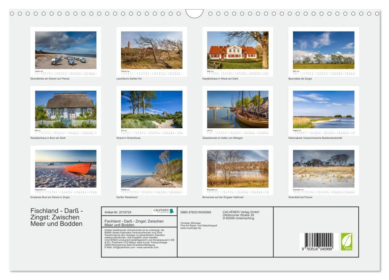 Bild: 9783516040999 | Fischland - Darß - Zingst: Zwischen Meer und Bodden (Wandkalender...