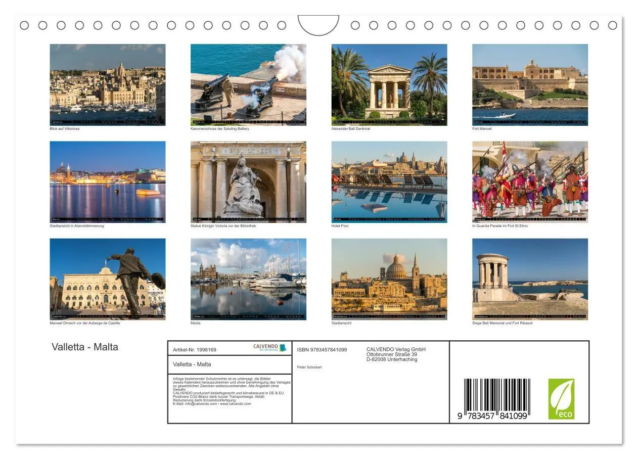 Bild: 9783457841099 | Valletta - Malta (Wandkalender 2026 DIN A4 quer), CALVENDO...