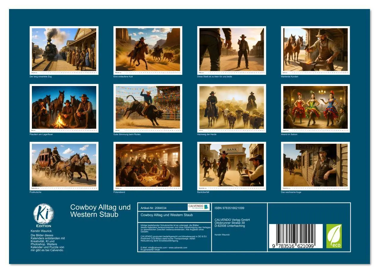 Bild: 9783516621099 | Cowboy Alltag und Western Staub (Wandkalender 2026 DIN A4 quer),...