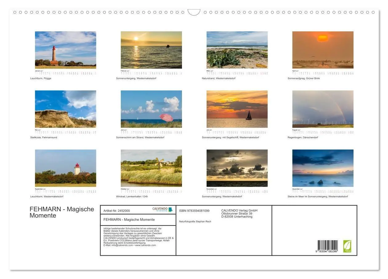 Bild: 9783594081099 | FEHMARN - Magische Momente (Wandkalender 2027 DIN A2 quer),...