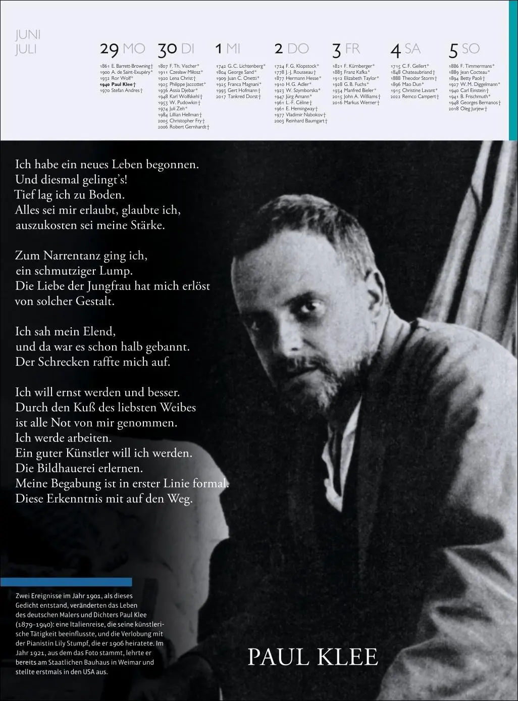 Bild: 9783840041099 | Der Literatur Kalender Wochenkalender 2026 | Claudia Jürgens | 60 S.