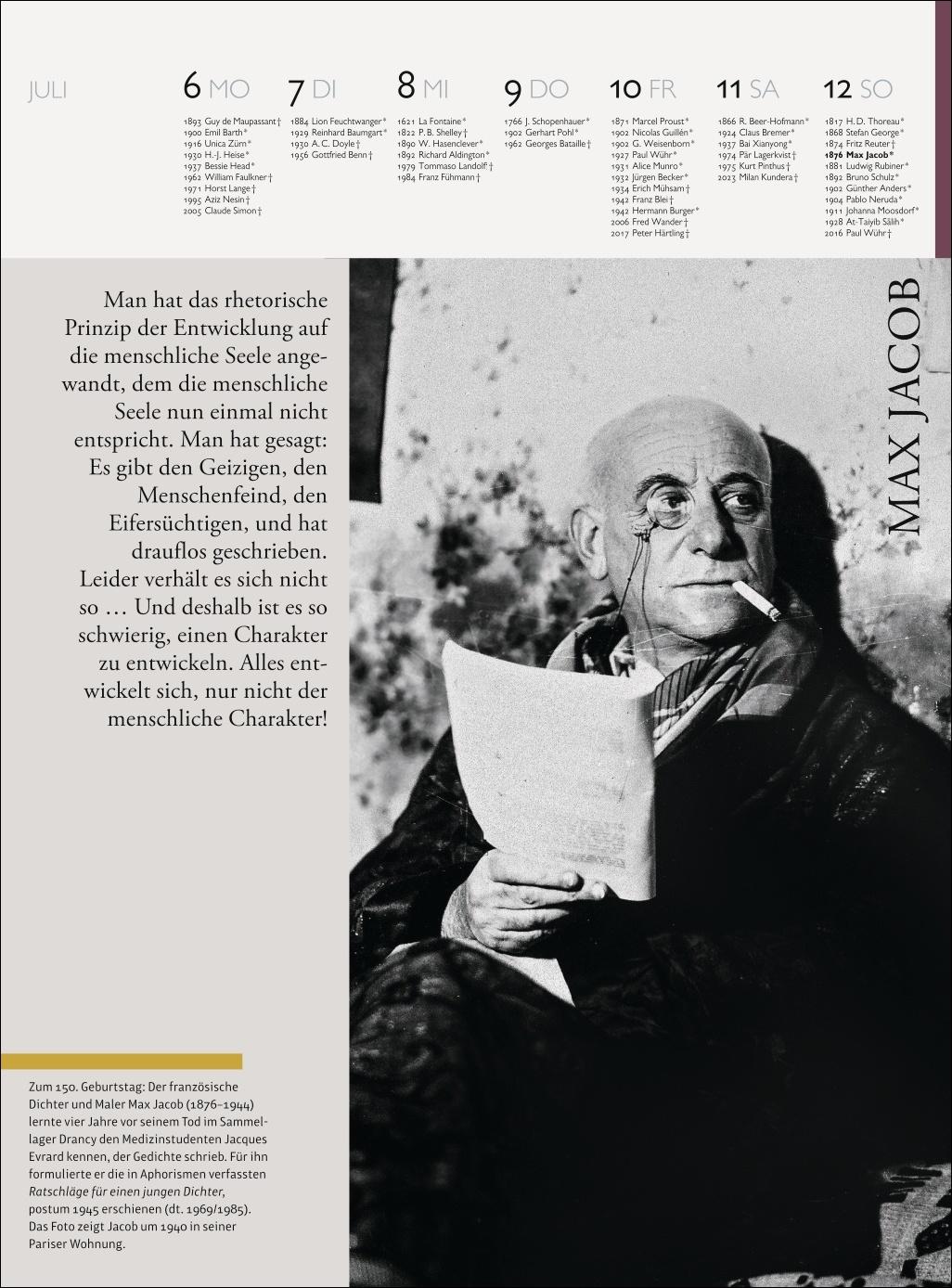 Bild: 9783840041099 | Der Literatur Kalender Wochenkalender 2026 | Claudia Jürgens | 60 S.