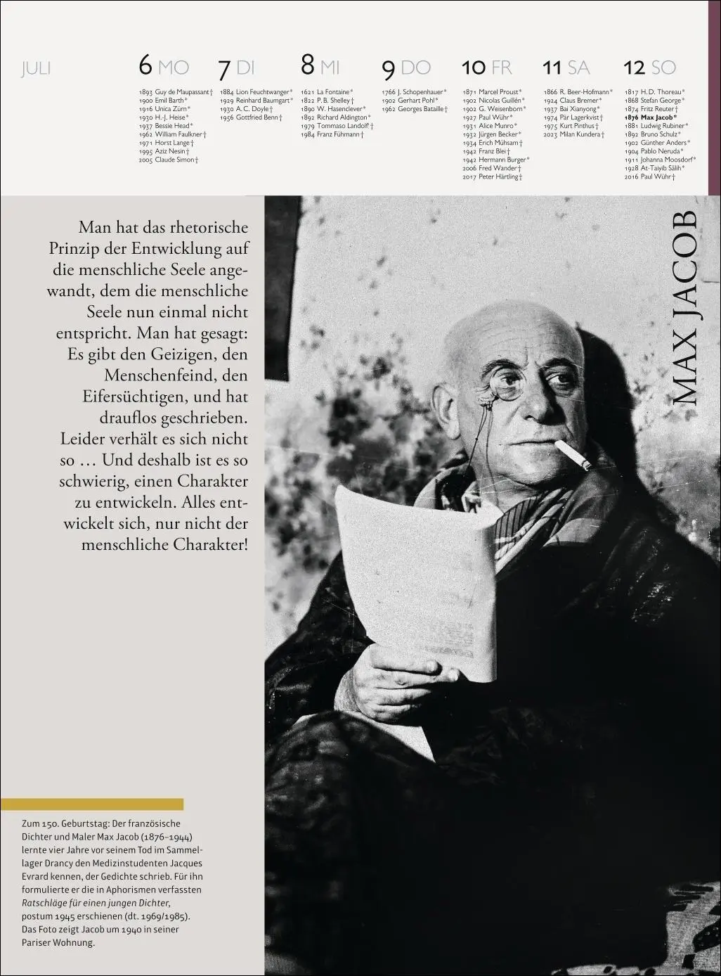 Bild: 9783840041099 | Der Literatur Kalender Wochenkalender 2026 | Claudia Jürgens | 60 S.