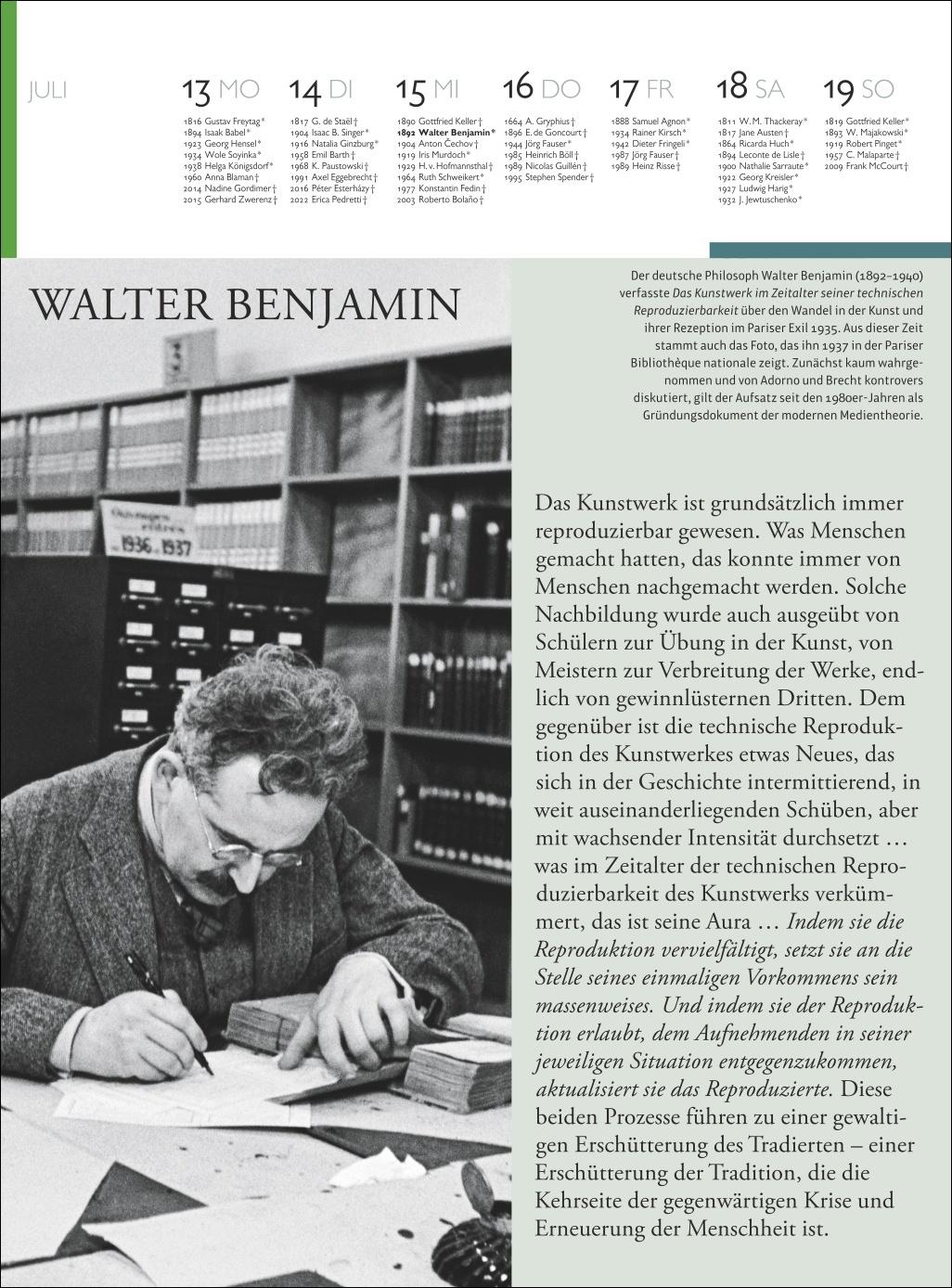Bild: 9783840041099 | Der Literatur Kalender Wochenkalender 2026 | Claudia Jürgens | 60 S.