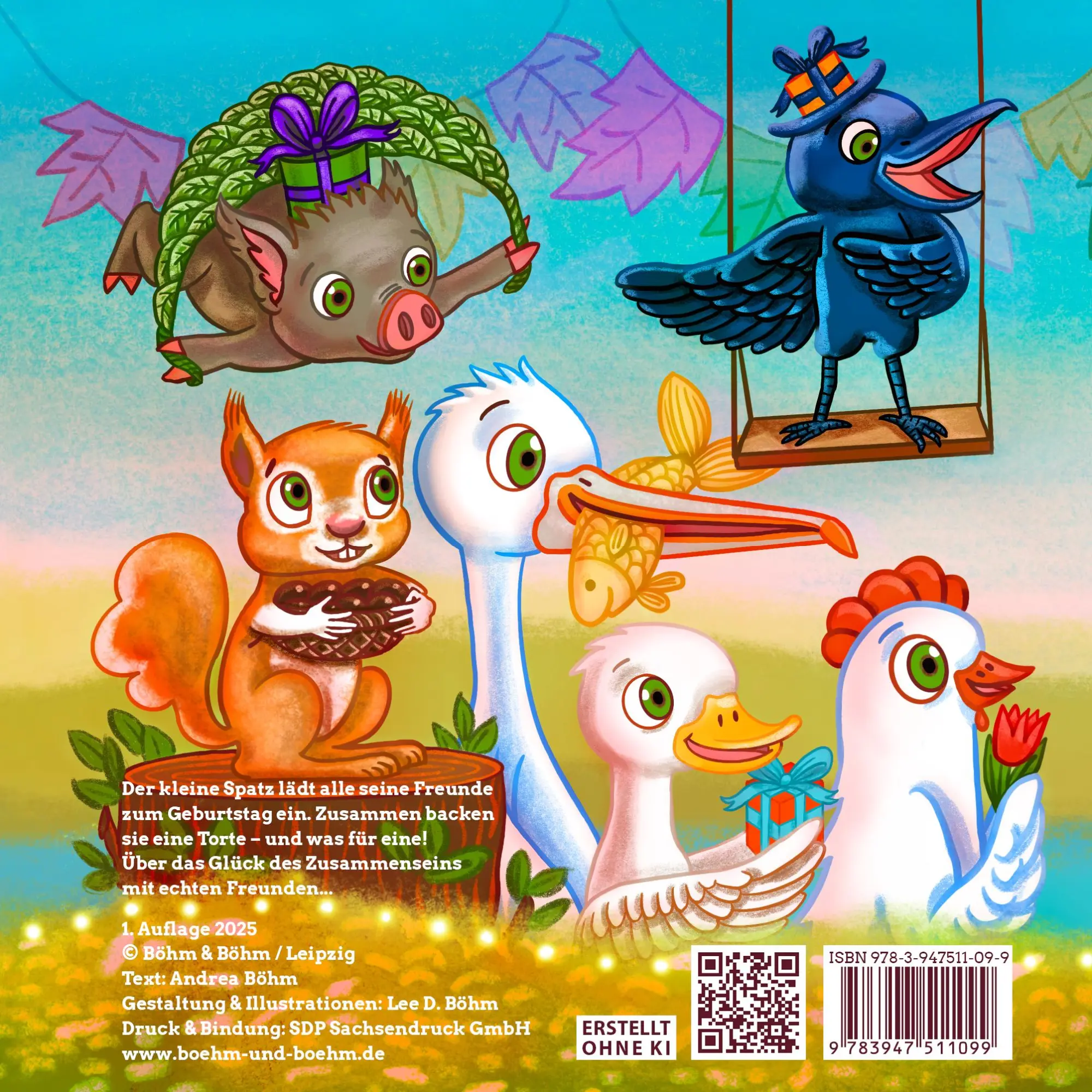 Rückseite: 9783947511099 | Der kleine Spatz feiert Geburtstag | Andrea Böhm | Buch | Deutsch