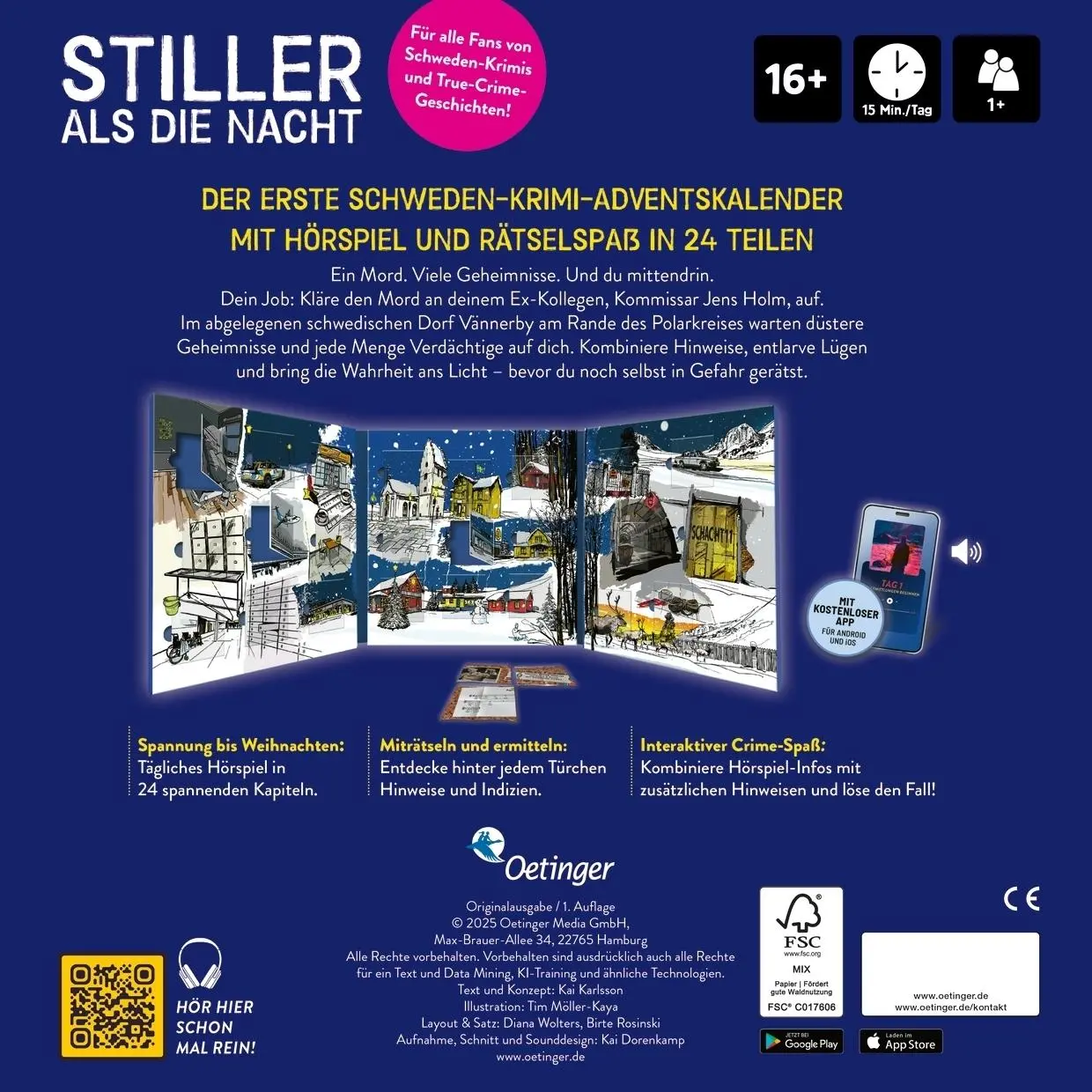 Rückseite: 4260694141199 | Stiller als die Nacht. Der Schweden-Krimi-Adventskalender | Karlsson