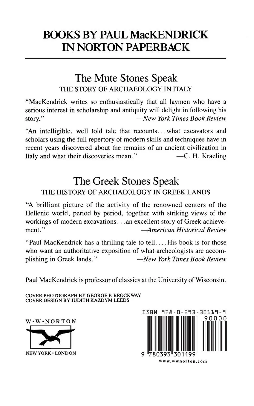 Rückseite: 9780393301199 | The Mute Stones Speak | The Story of Archaeology in Italy | Buch