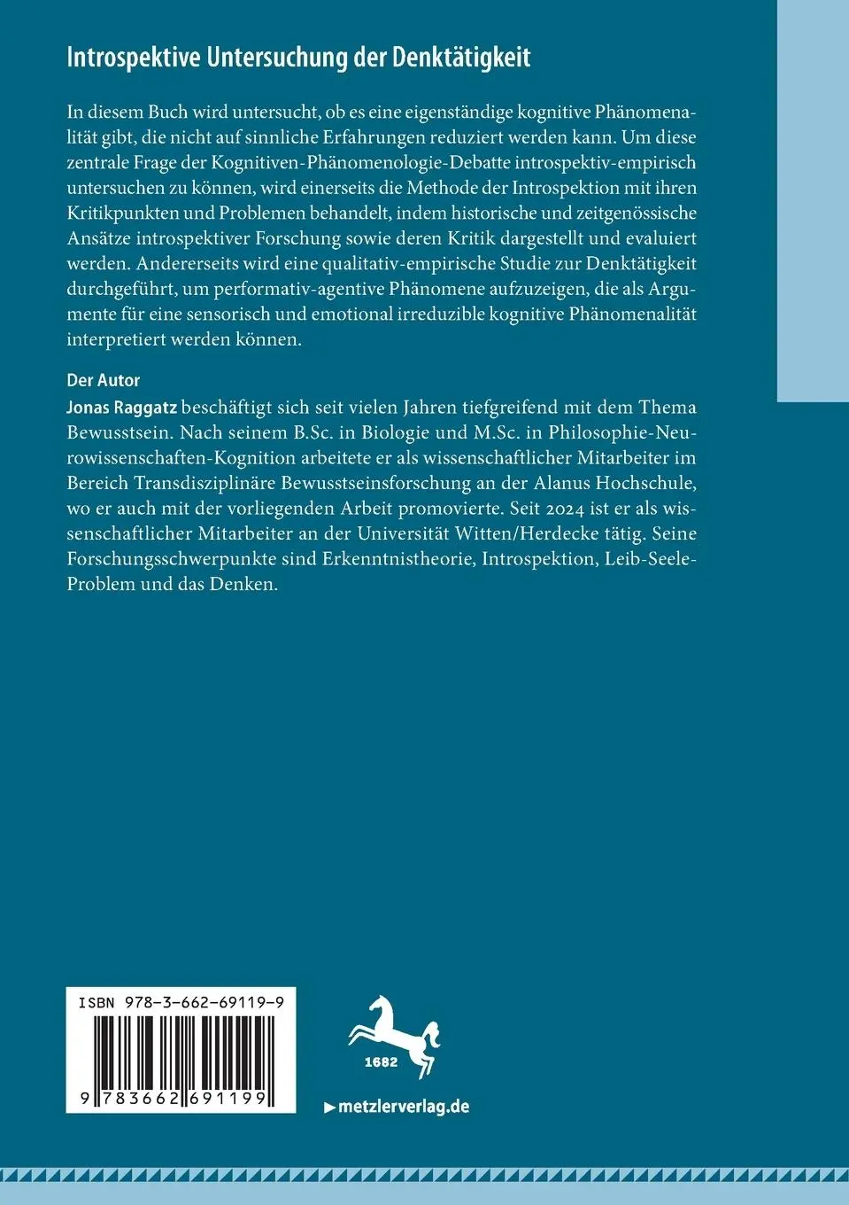 Rückseite: 9783662691199 | Introspektive Untersuchung der Denktätigkeit | Jonas Raggatz | Buch