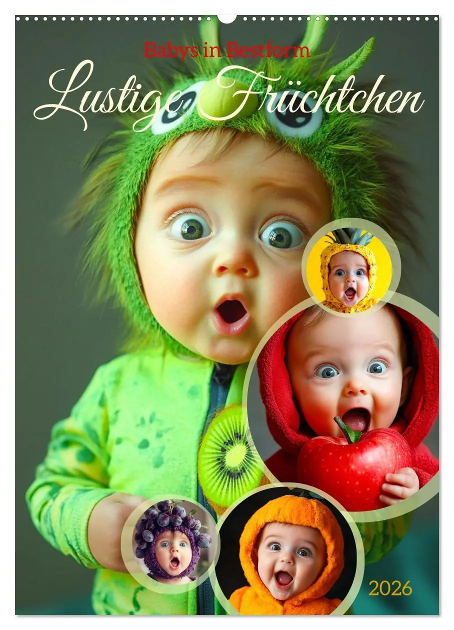 Cover: 9783516601299 | Babys in Bestform - Lustige Früchtchen (Wandkalender 2026 DIN A2...