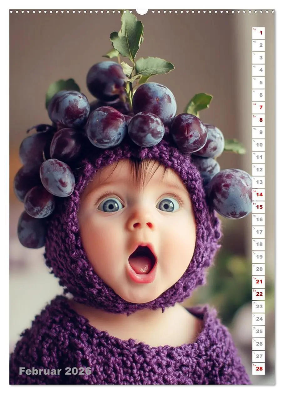 Bild: 9783516601299 | Babys in Bestform - Lustige Früchtchen (Wandkalender 2026 DIN A2...