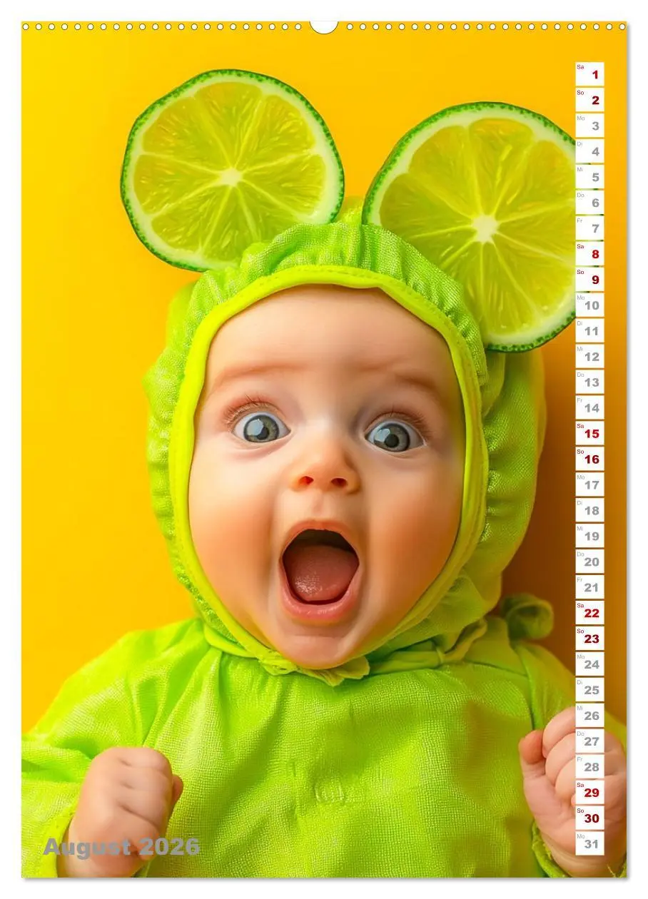Bild: 9783516601299 | Babys in Bestform - Lustige Früchtchen (Wandkalender 2026 DIN A2...