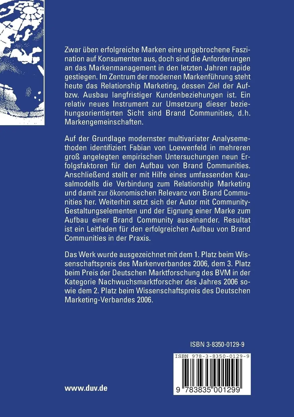 Rückseite: 9783835001299 | Brand Communities | Fabian Loewenfeld | Taschenbuch | xxiv | Deutsch