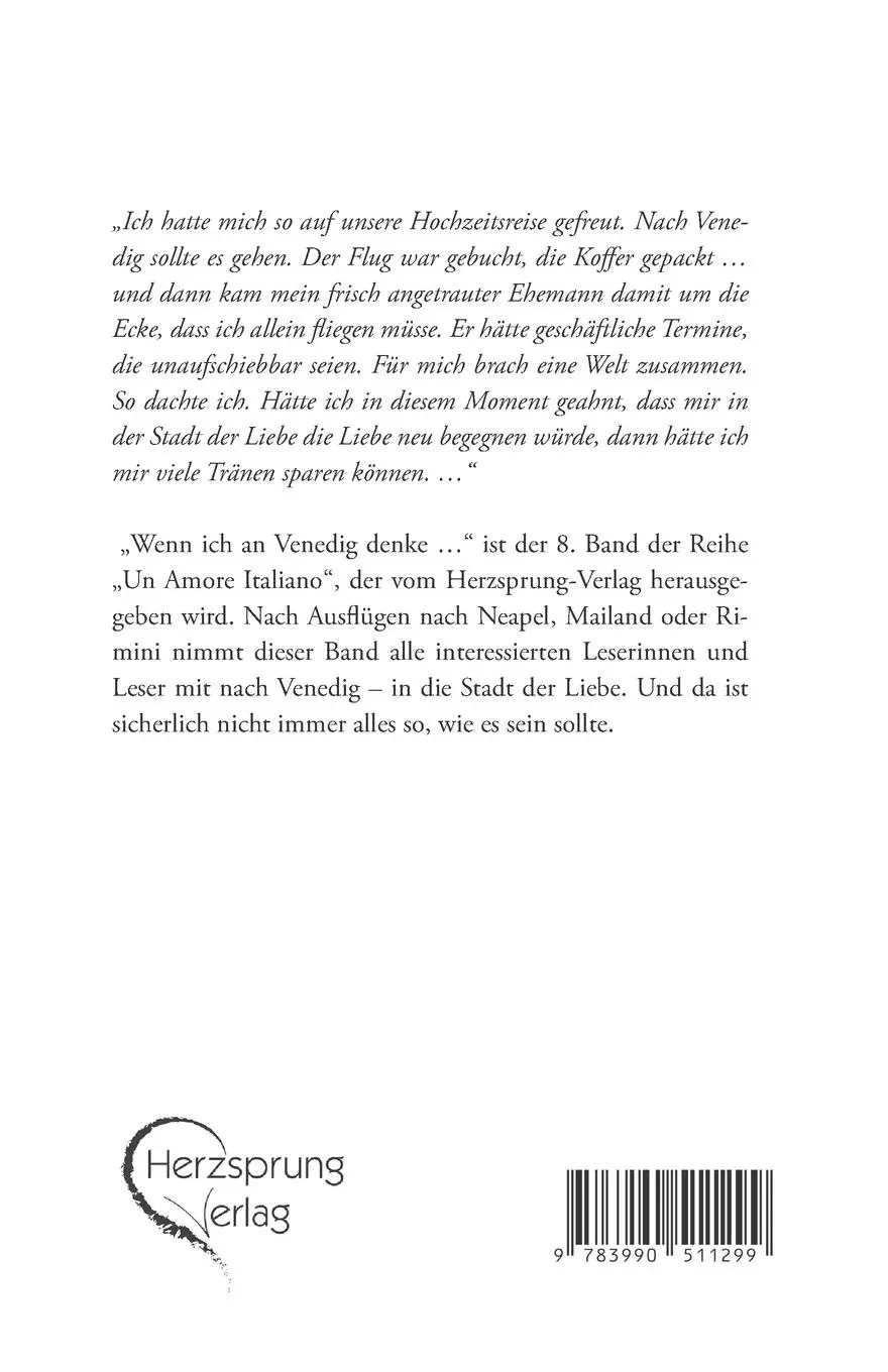 Rückseite: 9783990511299 | Wenn ich an Venedig denke ... - Un Amore Italiano | Martina Meier