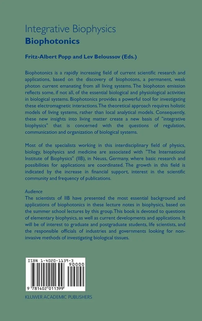 Rückseite: 9781402011399 | Integrative Biophysics | Biophotonics | L. V. Beloussov (u. a.) | Buch